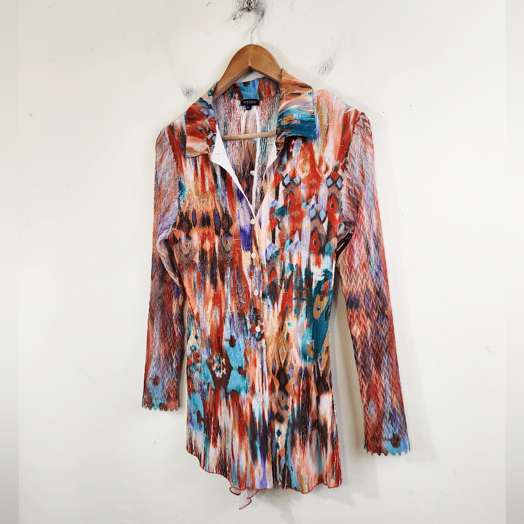 Komarov Watercolor Abstract Blouse